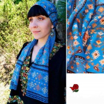 Ladies' scarf Kanatitsa Blue, chiffon 160x45