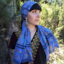 Ladies' scarf Kanatitsa Blue, chiffon 160x45