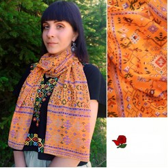 Ladies' scarf Kanatitsa Yellow, chiffon  160x45