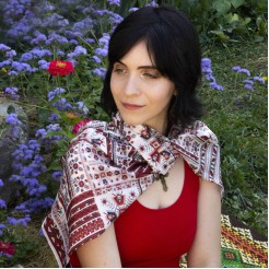 Silk Scarf with Embroidery Anna 160*45