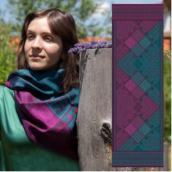 Silk Scarf with Embroidery Lilia 160*45