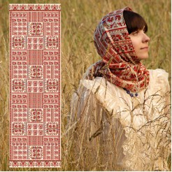 Silk Scarf with Embroidery Zhivka 160*45