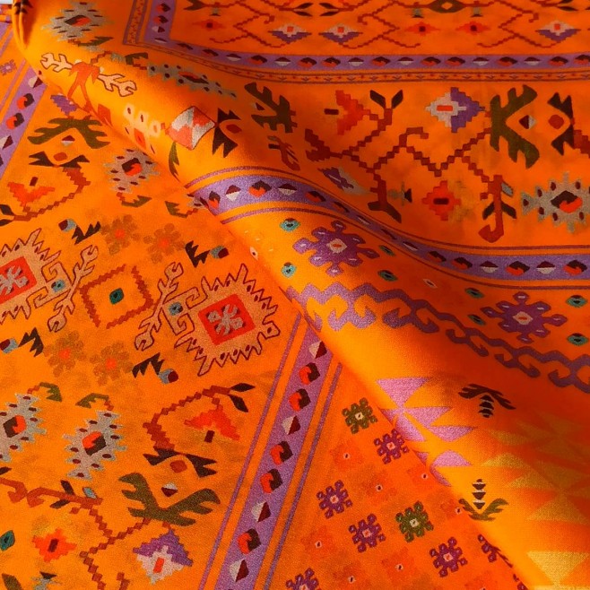 Silk scarf Kanatitsa Yellow 160*45