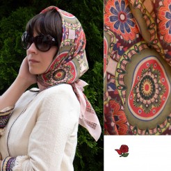 Silk Scarf Troyan Pottery and Embroidery Green 160*45
