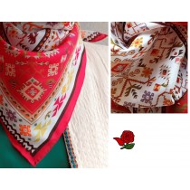 Cotton Lady's scarf Red Kanatitsa 65/65