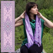 Chiffon Scarf Lavender and Embroidery - rose, 160/45