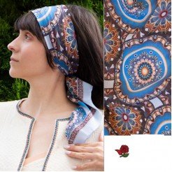 Lady's scarf Troyan Motives Blue 85x85