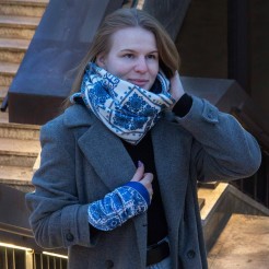 Lady's scarf Veska The Sea Infinity Red, 150x50