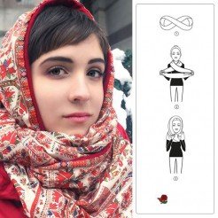 Lady's scarf Zhivka iNFINITY RED, 150x50