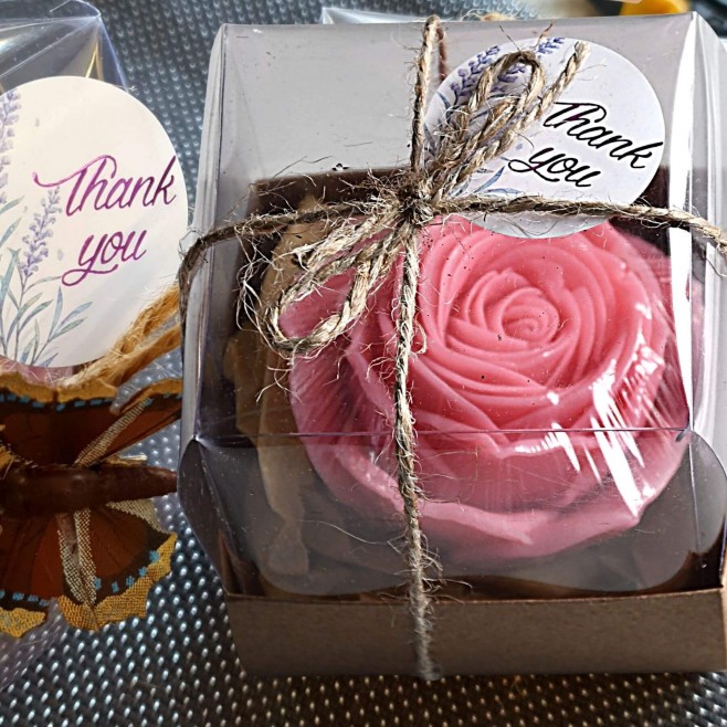 Mini gift box Eternal Soap Rose - pink
