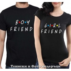 Комплект Тениски за двойки и влюбени "BoyFriend and GirlFriend"