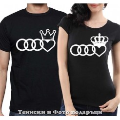 Комплект Тениски за двойки и влюбени "King and Queen" 2