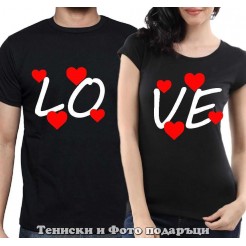 Комплект Тениски за двойки и влюбени "Love"