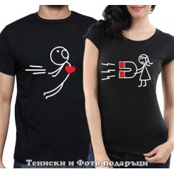 Set of T-shirts for couples and lovers "You attract me"