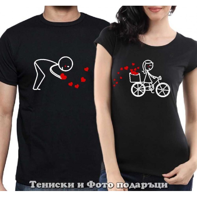 Set of T-shirts for couples in love "Follow your Heart"