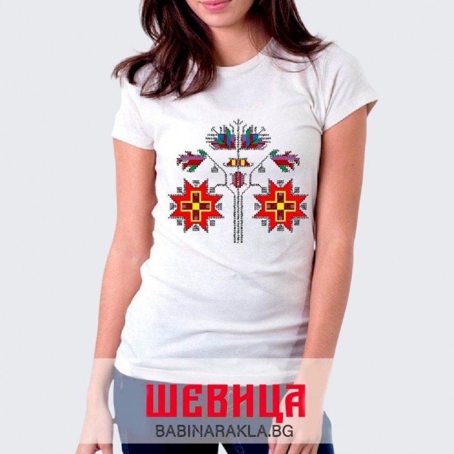 Ladies T-shirt with embroidery - Tree of Life, 024