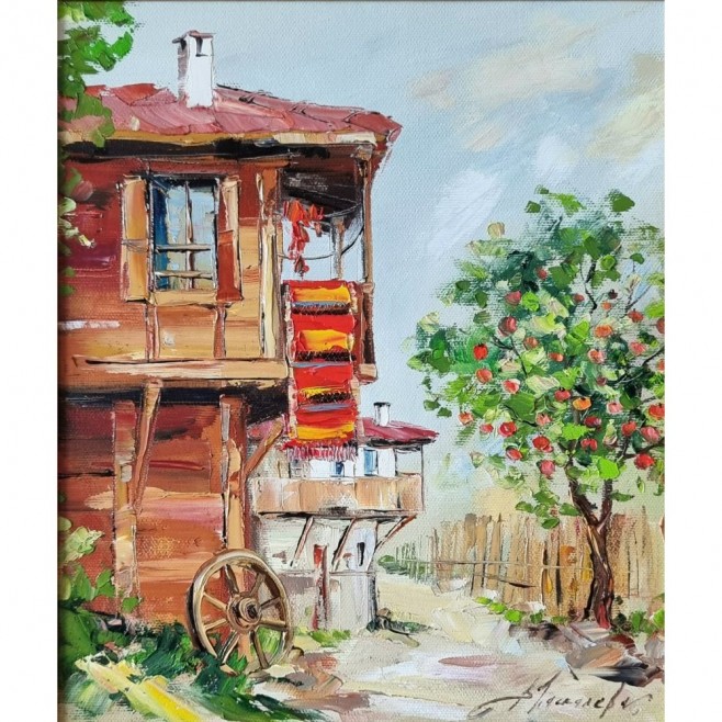 АВТОРСКА КАРТИНА "СЕЛСКА КЪЩА"