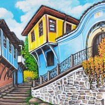 КАРТИНА "СТАРИЯТ ПЛОВДИВ" АКРИЛ