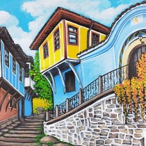 КАРТИНА "СТАРИЯТ ПЛОВДИВ" АКРИЛ