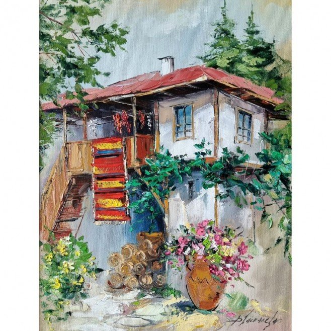 АВТОРСКА КАРТИНА "КЪЩА В ЖЕРАВНА"