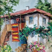 АВТОРСКА КАРТИНА "КЪЩА В ЖЕРАВНА"