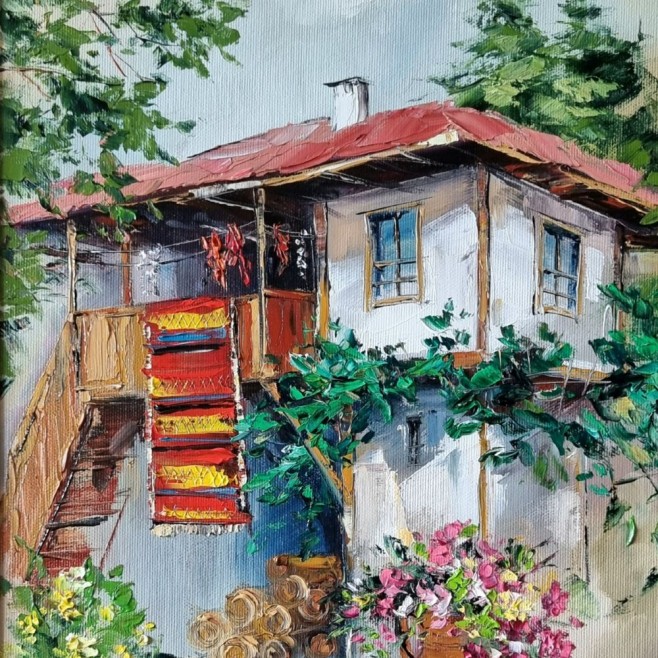 АВТОРСКА КАРТИНА "КЪЩА В ЖЕРАВНА"