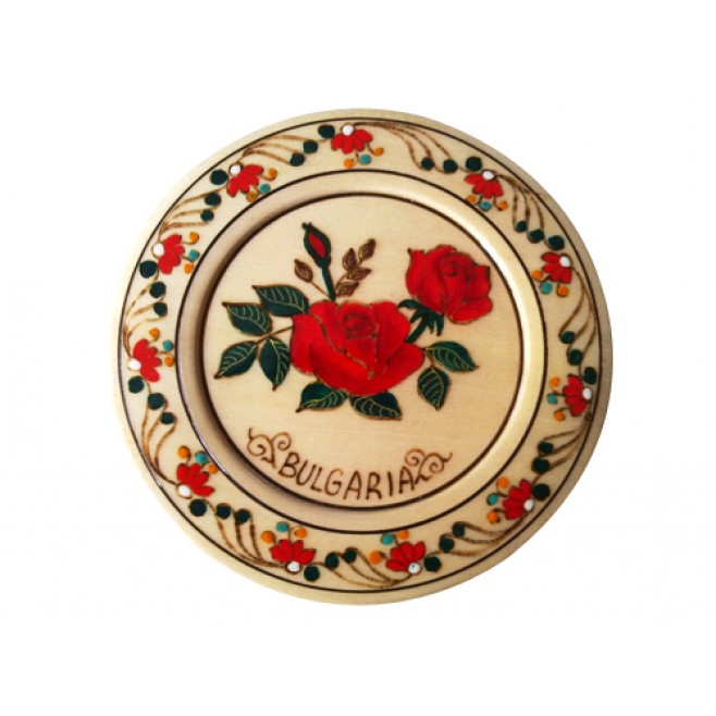 Сувенирна чиния с рисувани рози 12
