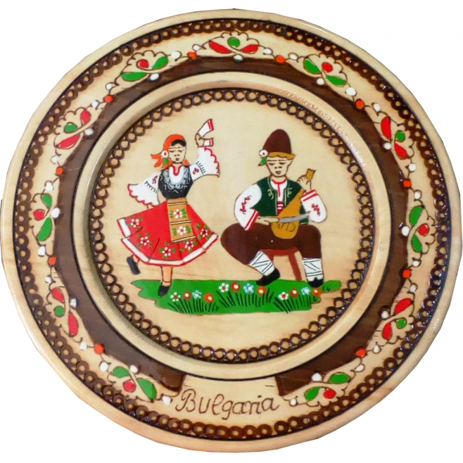 Wooden Plate Pyrography With Folklore Motifs 18