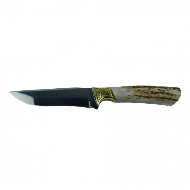 Ръчно изработен класически ловен нож с еленов рог