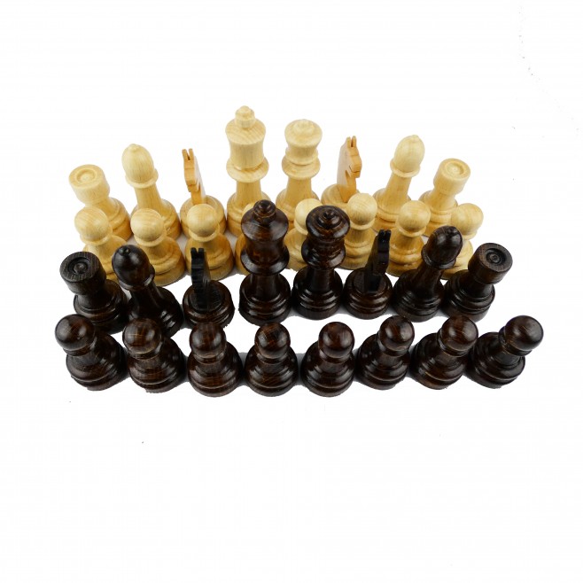 Големи дървени фигури за шах с ретро дизайн 100 мм