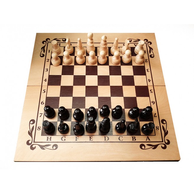 Комплект за шах и табла 48 - бук, ситопечат