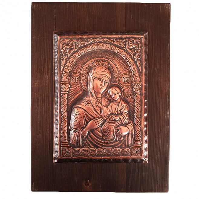 Copper icon Holy Virgin Bulgarian