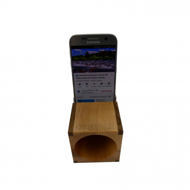 Дървена тонколонка за смартфон