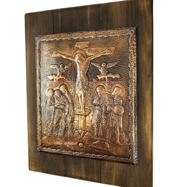 Copper Icon of the Crucifixion of Christ