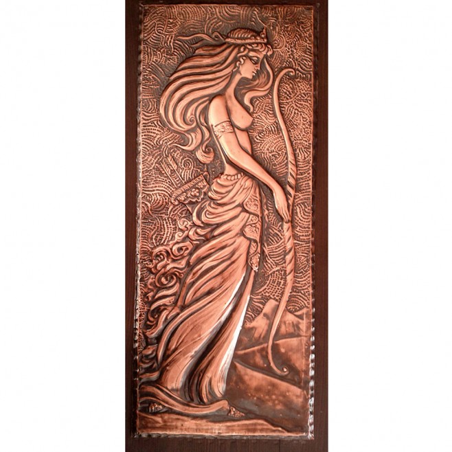 Copper sculpture goddess Diana