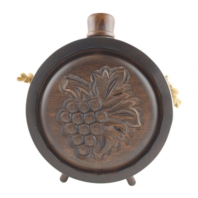 Wood-carved vessel Balkitsa with a glass container 500 ml