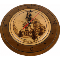Дървен часовник със забележителности голям