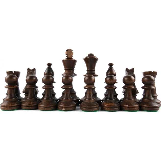 Дървени фигури за шах стаунтон 5 с утежнения в памучна торба