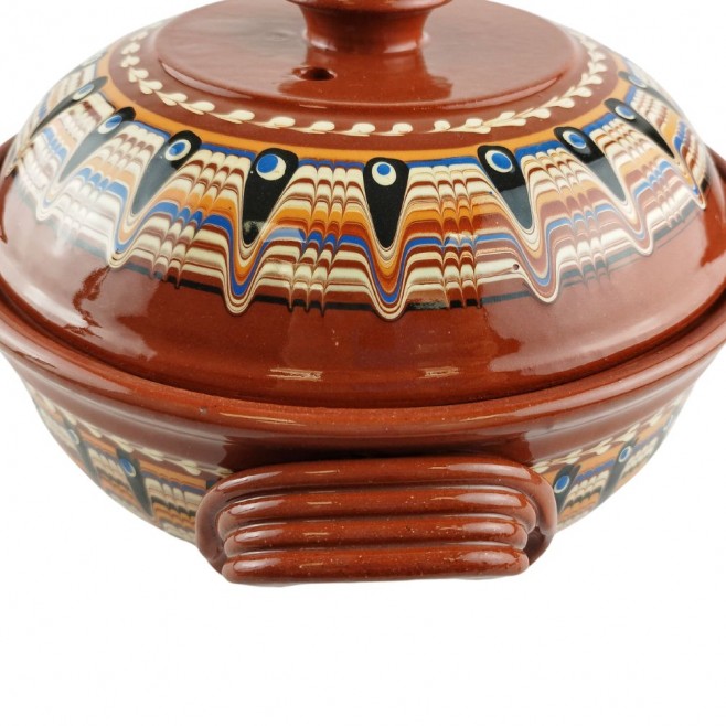 CLAY POT WITH LID TROYAN CERAMICS 5 L