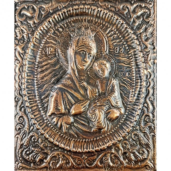 Large Copper Icon of the Holy Virgin