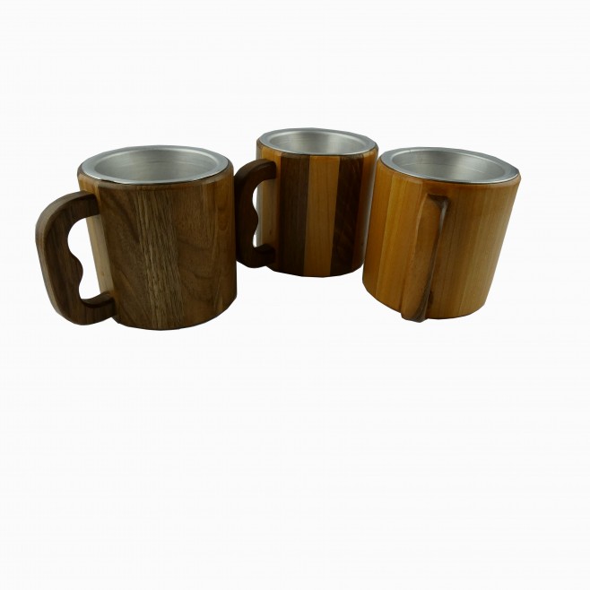 Комплект от поднос и 6 бр дървени чаши