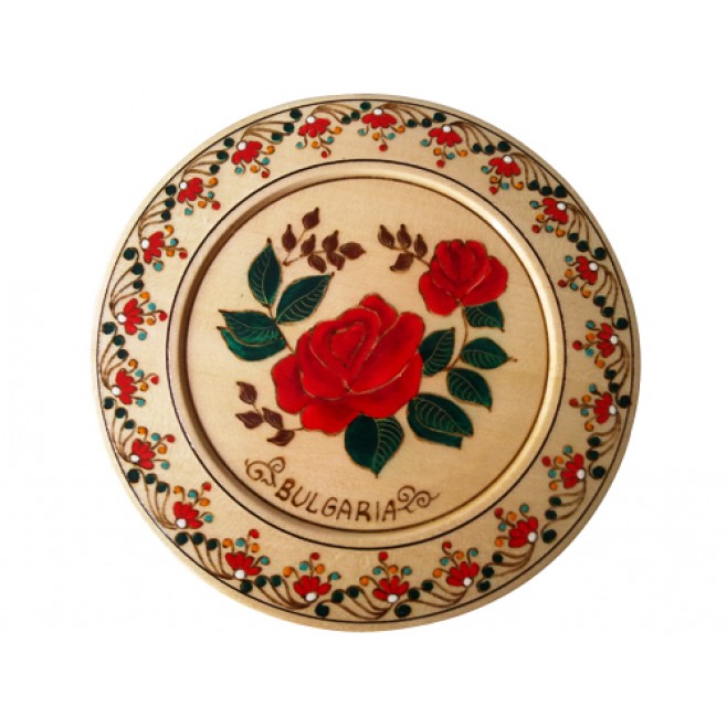 Сувенирна чиния с рисувани рози 18