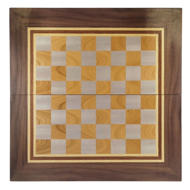 Chess and backgammon set 48 см - natural veneer with unique variations