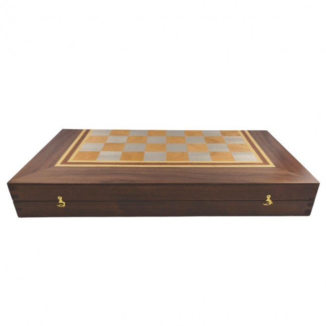 Chess and backgammon set 48 см - natural veneer with unique variations