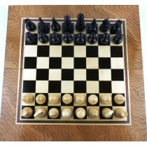 Chess and backgammon set 48 см - natural veneer with unique variations