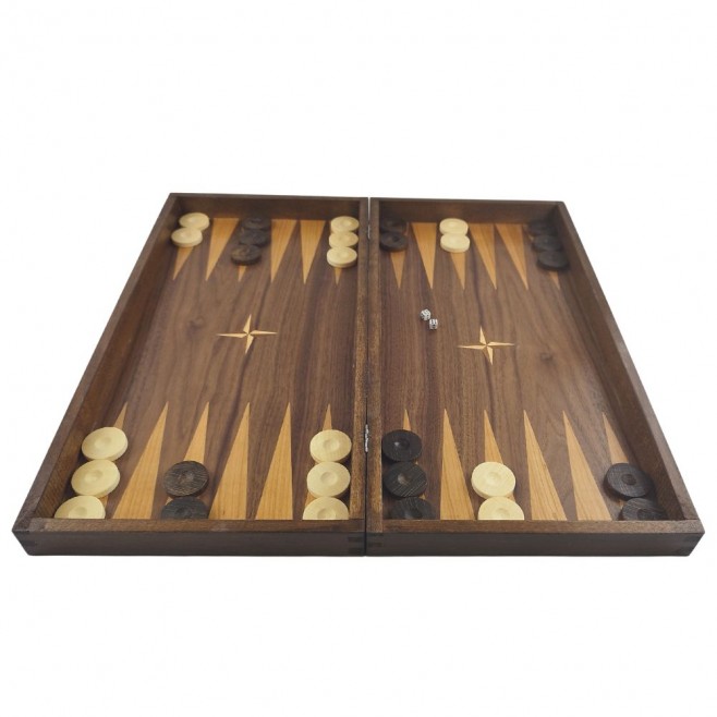 Chess and backgammon set 48 см - natural veneer with unique variations