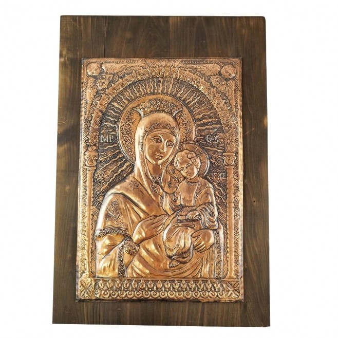 Copper Icon Virgin Mary of Tenderness - special edition