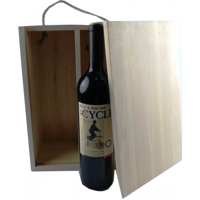 Дървена кутия за 2 бутилки вино