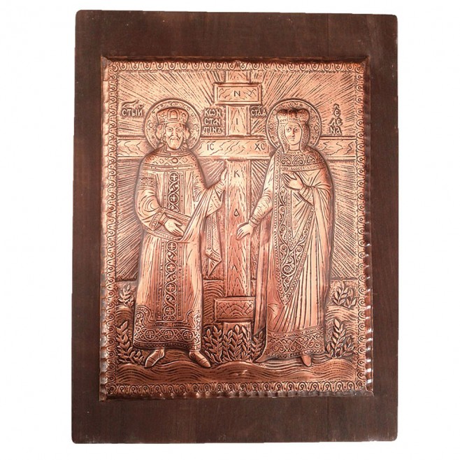 St Constantine and Helena Copper Icon - Big