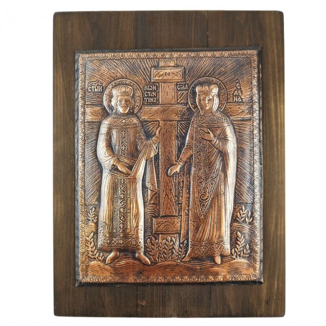 St Constantine and Helena Copper Icon - Big